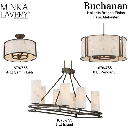 Buchanan 8 Light Hellenic Bronze Island Light Ceiling Light